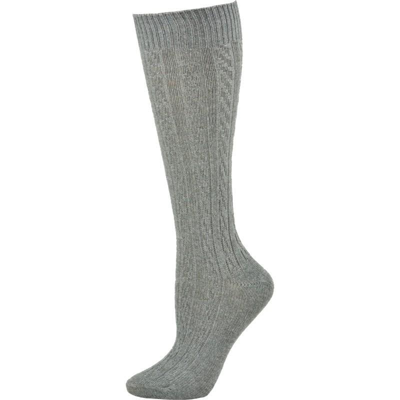 Women's Knee High Socks in Classic Cotton Cable Knit, School Uniform