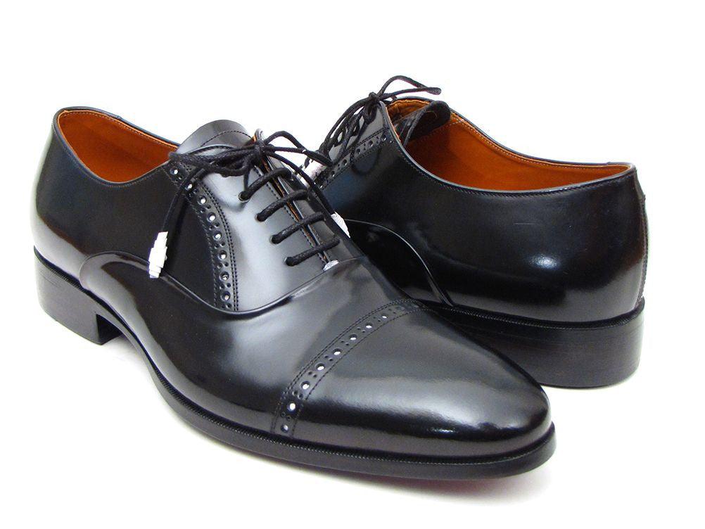 Paul Parkman Captoe Oxfords Black Dress Shoes (ID#78RG61)