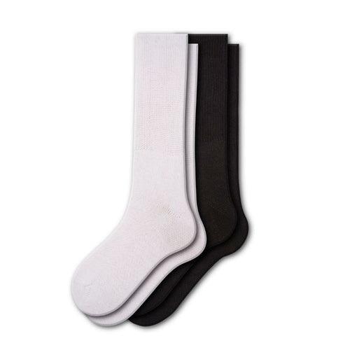 Women's Extra Wide Calf - Cotton Crew Socks, Non-Binding Crew Socks