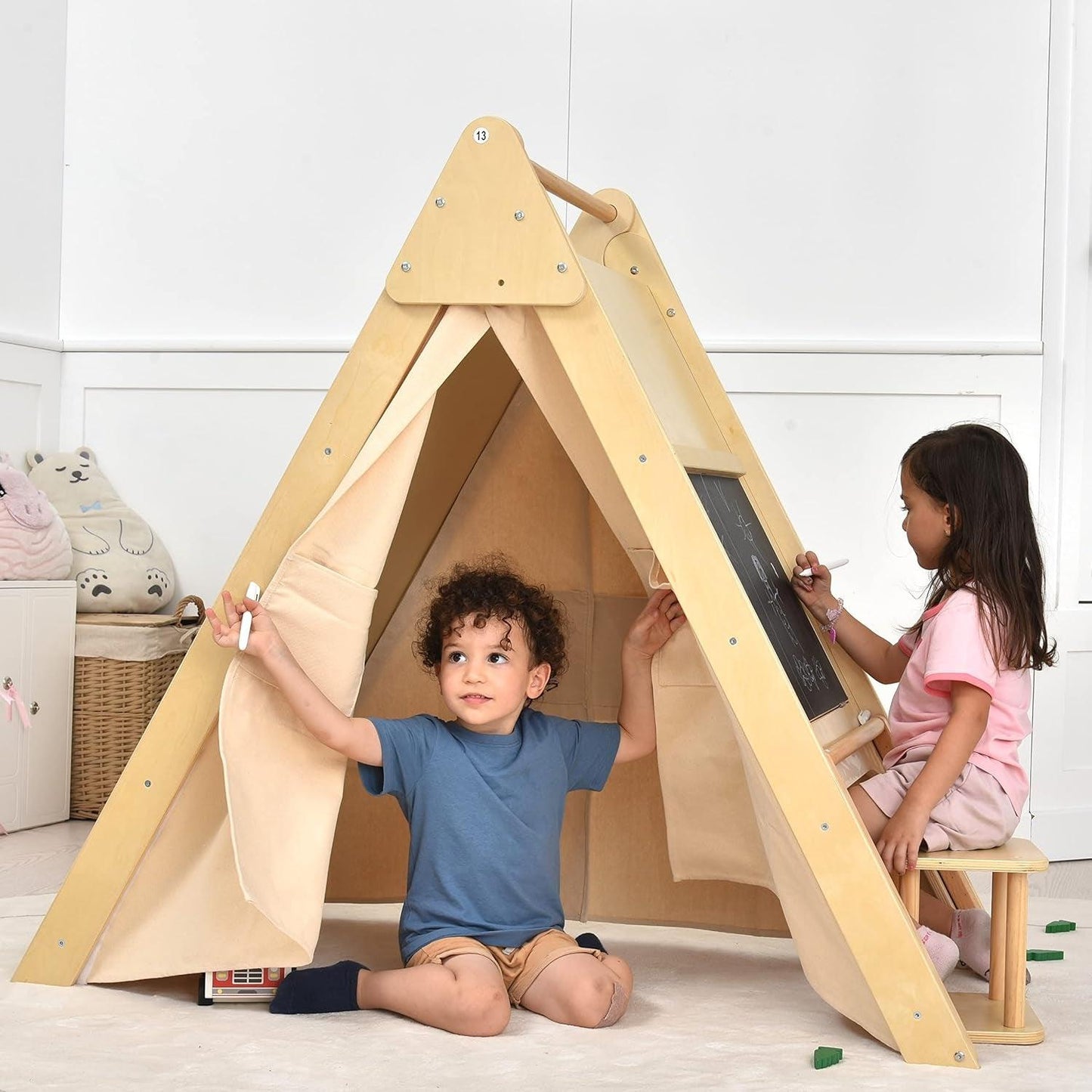 Oak Foldable Triangle Climber 5 in 1 Kids Playhouse Hideaway