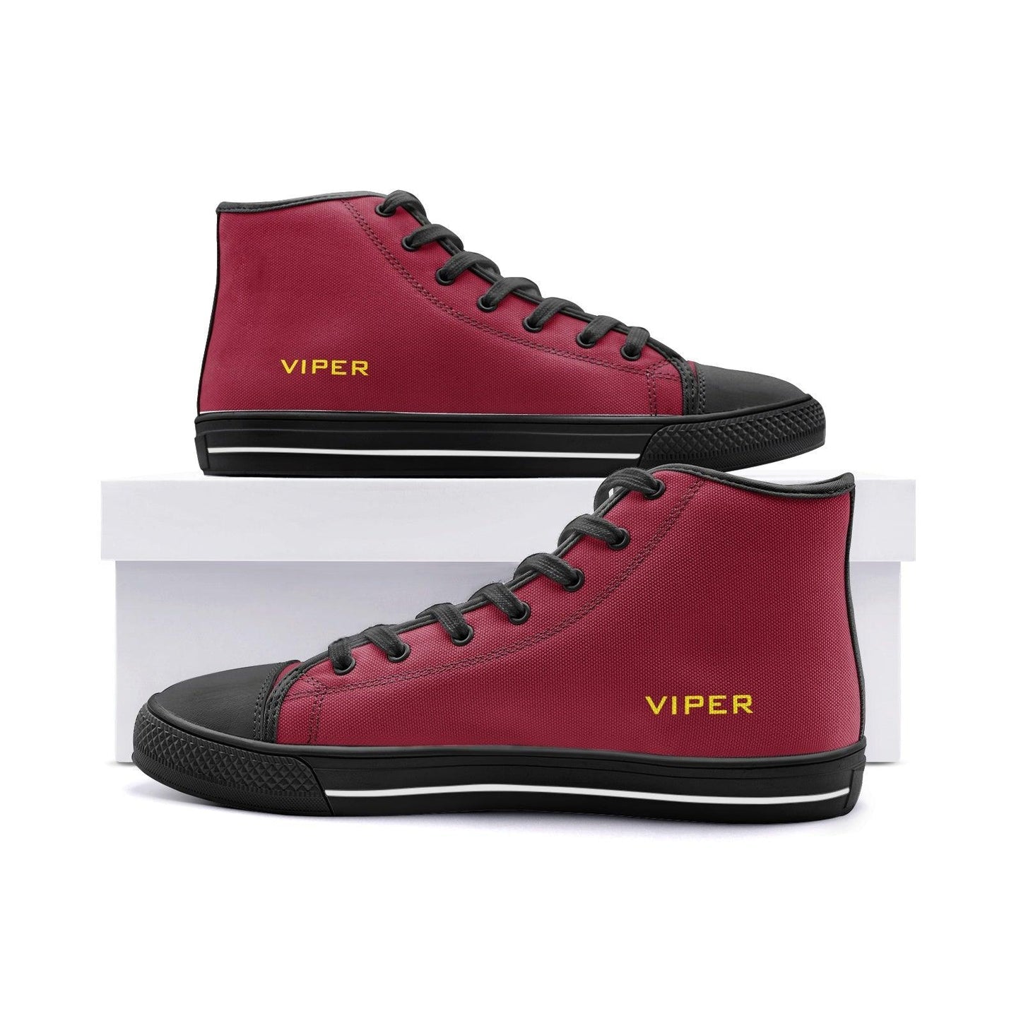 ZAPATOS VIPER HIP HOP de caña alta en lona color burdeos, estilo 54TO