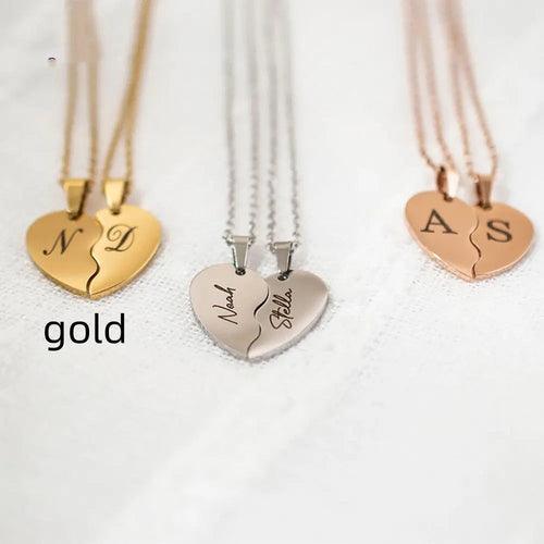 Collar personalizado en forma de corazón de acero inoxidable - personalizado