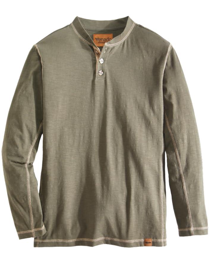 Venado Henley Long Sleeve Shirts for Men - Mens Henley with Flex Material