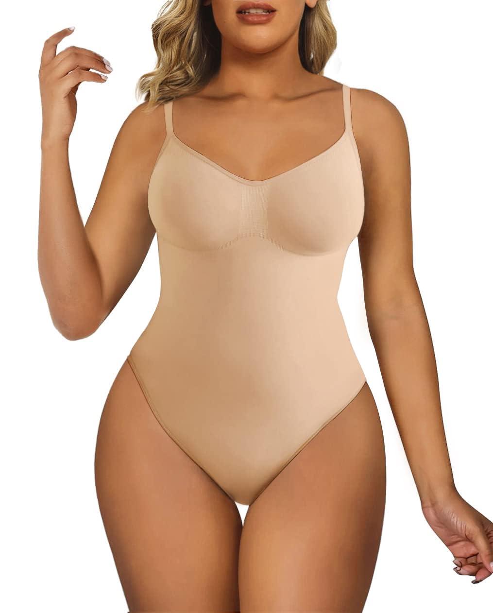 SHAPERX Women's Shapewear Bodysuit Tummy Control Body Shaper Seamless Sculpting Snatched Waist Body Suit