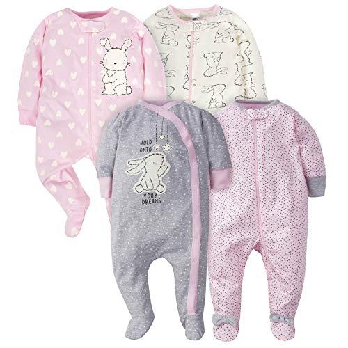 Gerber Baby Girls' 4 Pack Sleep 'N Play Footie