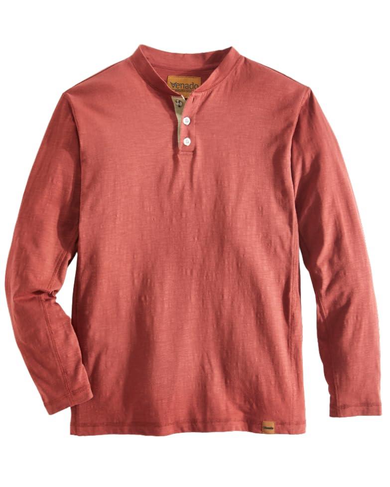 Venado Henley Long Sleeve Shirts for Men - Mens Henley with Flex Material