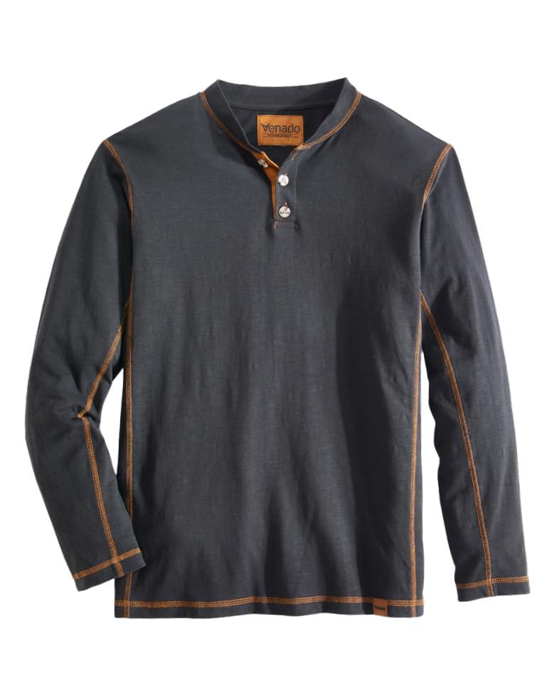 Venado Henley Long Sleeve Shirts for Men - Mens Henley with Flex Material