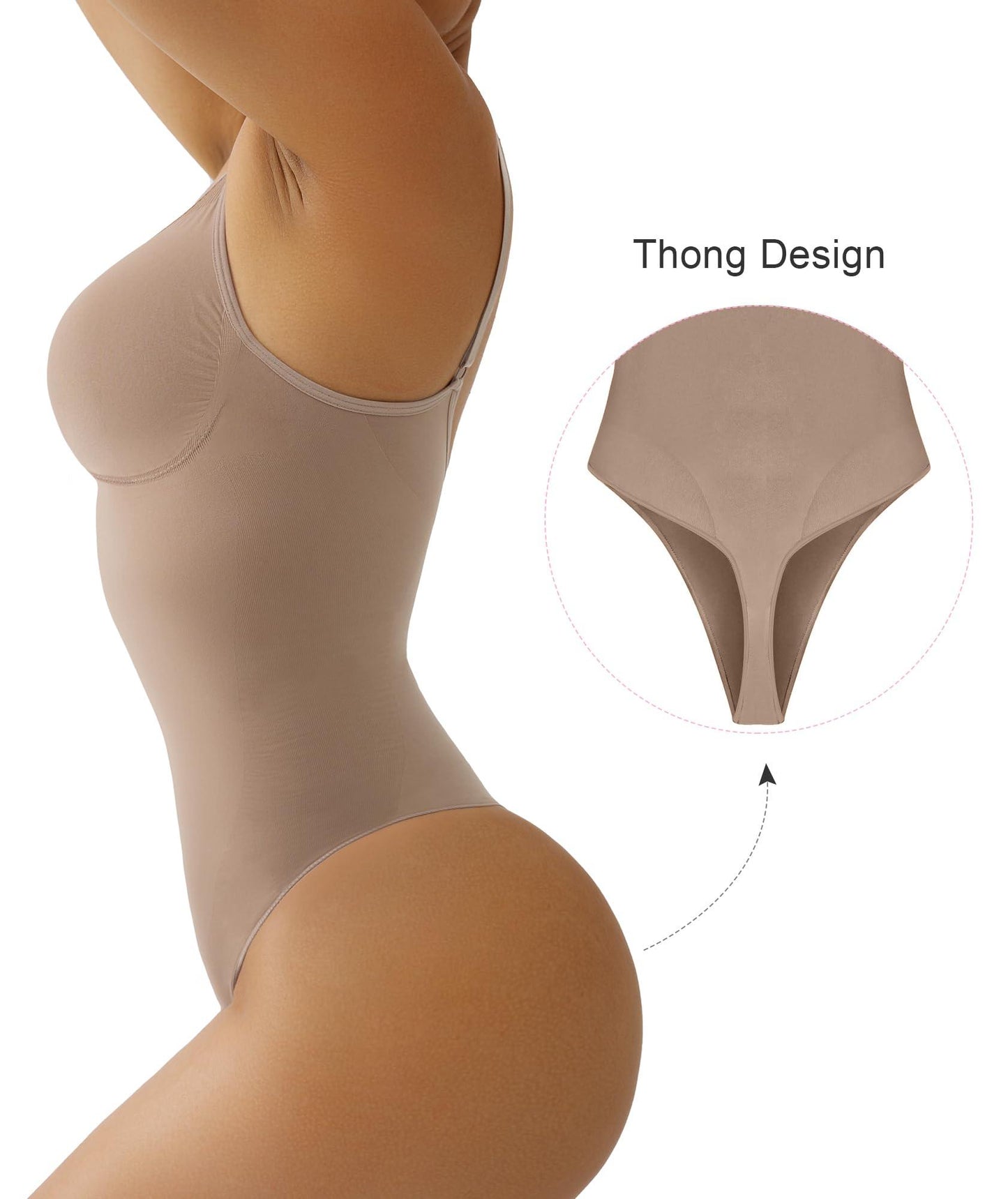 Shapewear para mujer SHAPERX Body moldeador de abdomen sin costuras con cintura ajustada 