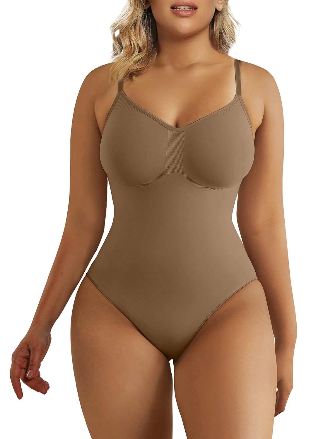 Shapewear para mujer SHAPERX Body moldeador de abdomen sin costuras con cintura ajustada 