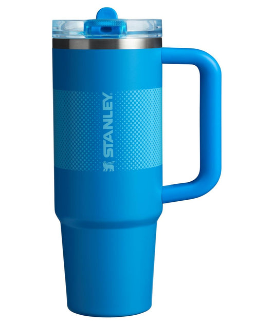 Vaso con pajita abatible Stanley Quencher ProTour con tapa a prueba de fugas de 30 oz | Pajita y asa incorporadas | Portavasos compatible para viajes | Vaso de acero inoxidable aislado | Sin BPA | Violeta intenso 