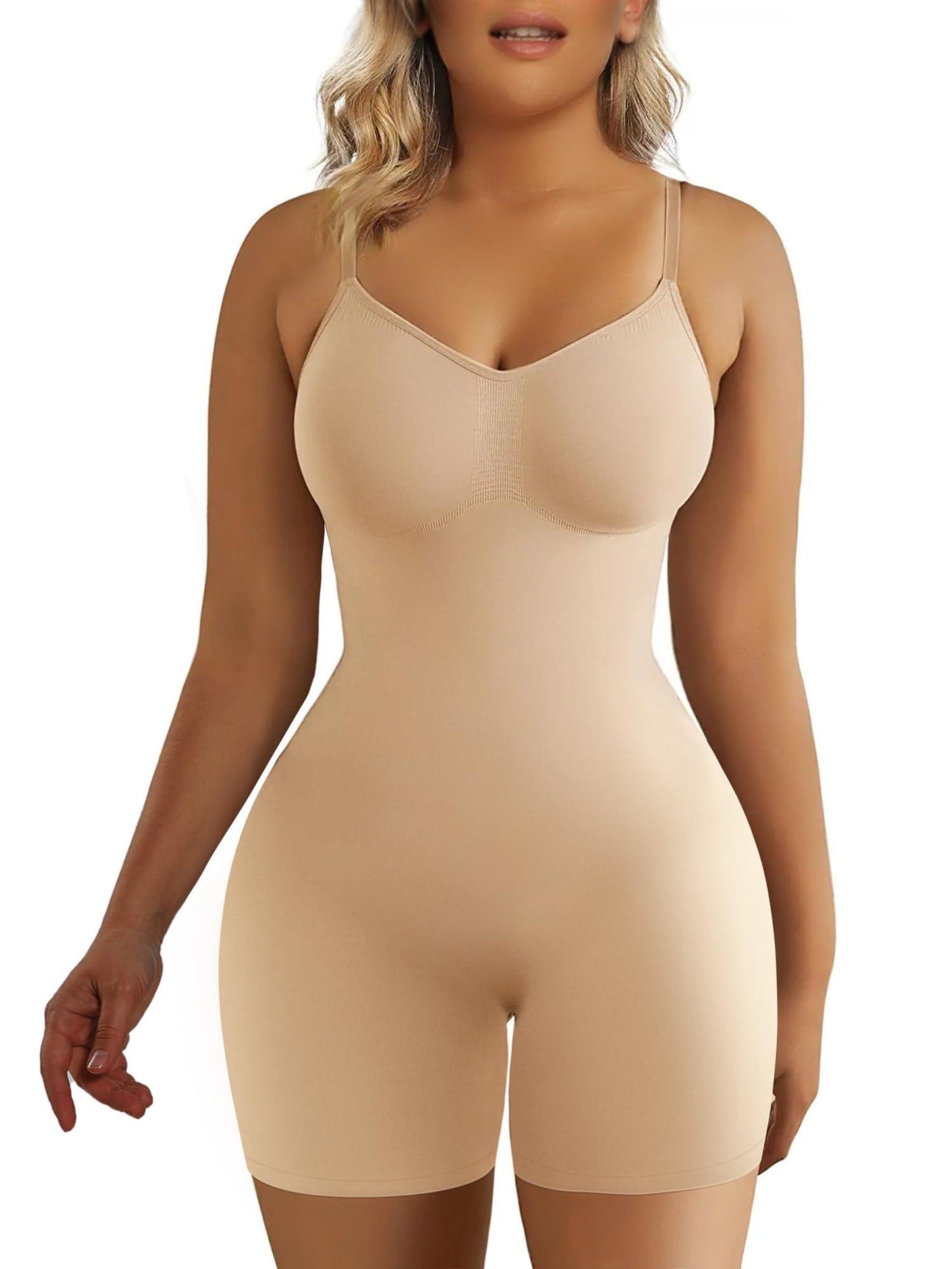 SHAPERX Women's Shapewear Bodysuit Tummy Control Body Shaper Seamless Sculpting Snatched Waist Body Suit