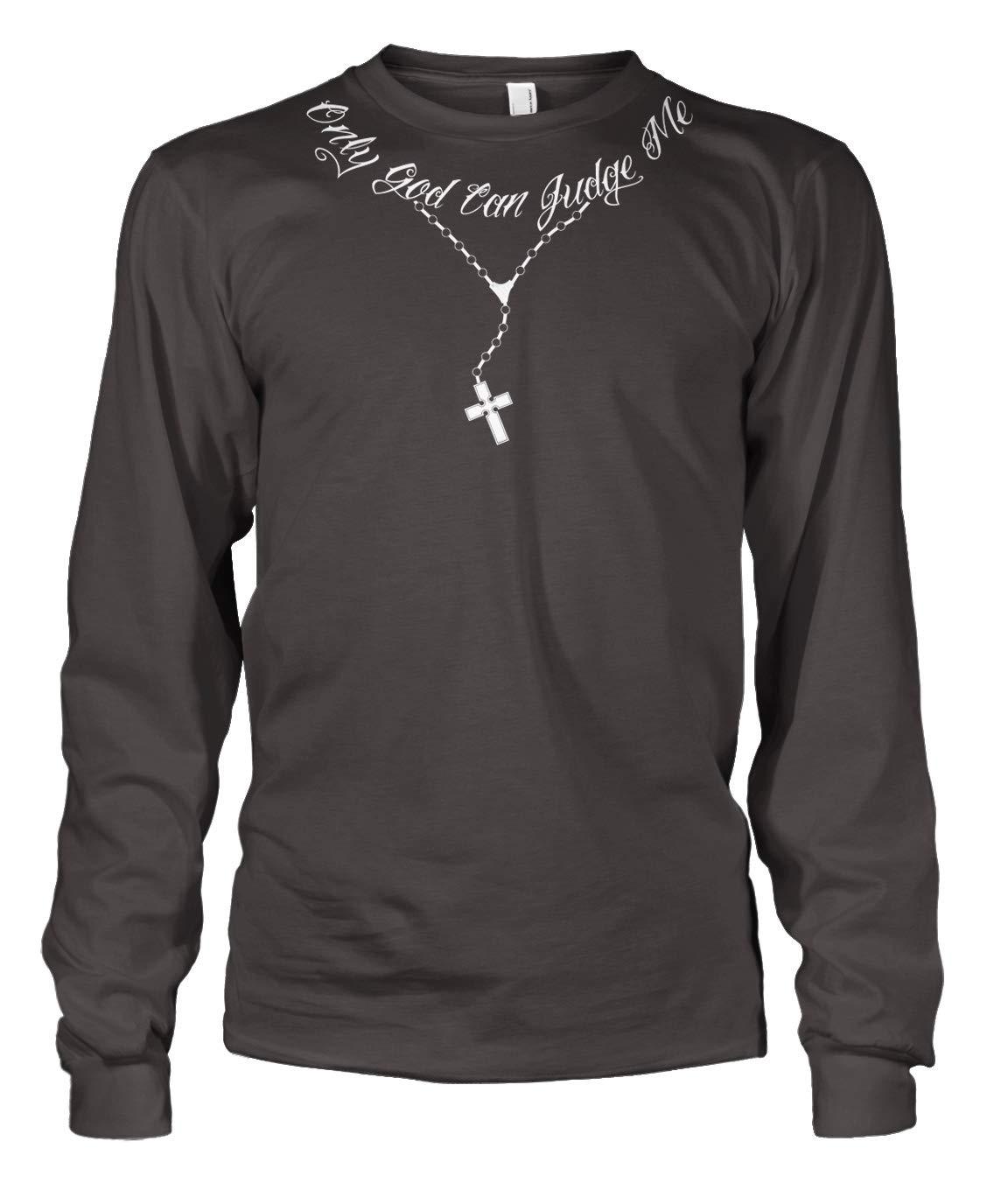 Cybertela Men's Only God Can Judge Me Tattoo Necklace Long Sleeve T-Shirt