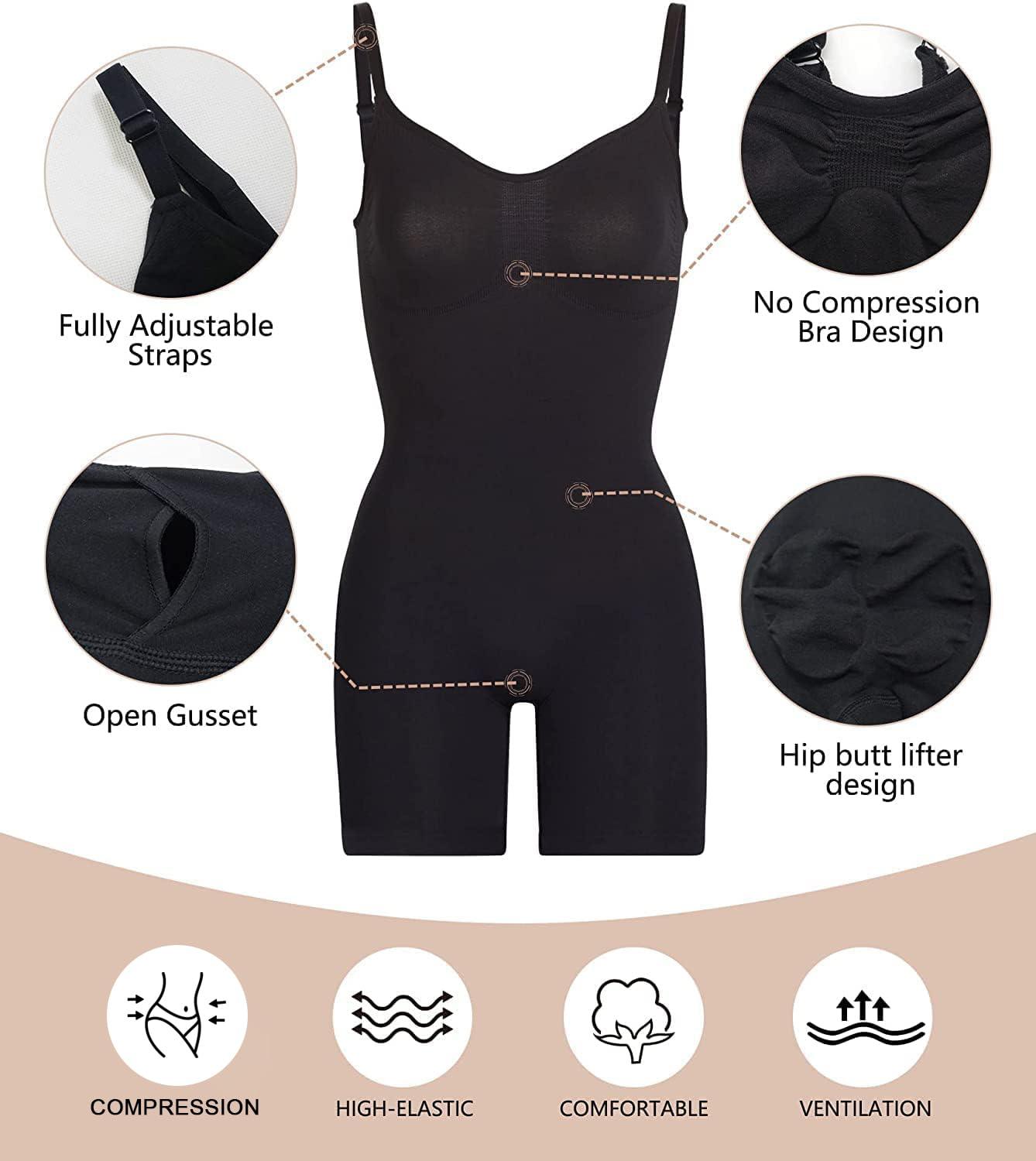 SHAPERX Women's Shapewear Bodysuit Tummy Control Body Shaper Seamless Sculpting Snatched Waist Body Suit