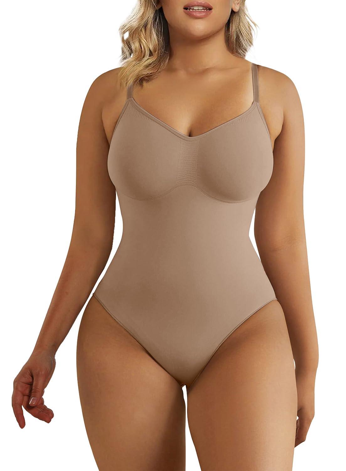 SHAPERX Women's Shapewear Bodysuit Tummy Control Body Shaper Seamless Sculpting Snatched Waist Body Suit