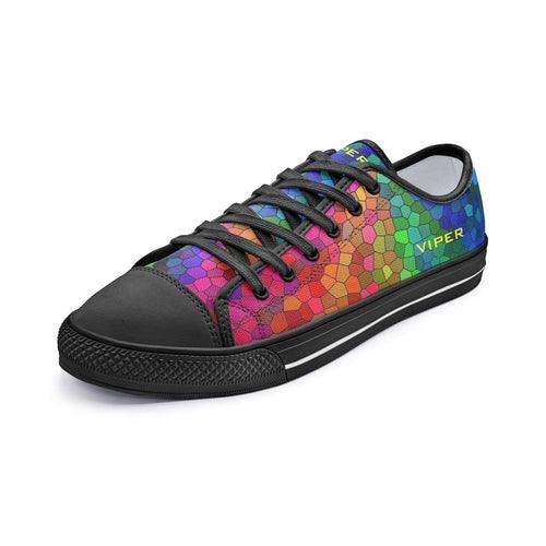 ZAPATOS VIPER ESTILO 54TT Zapatillas de lona abstractas con mosaicos múltiples y caña baja