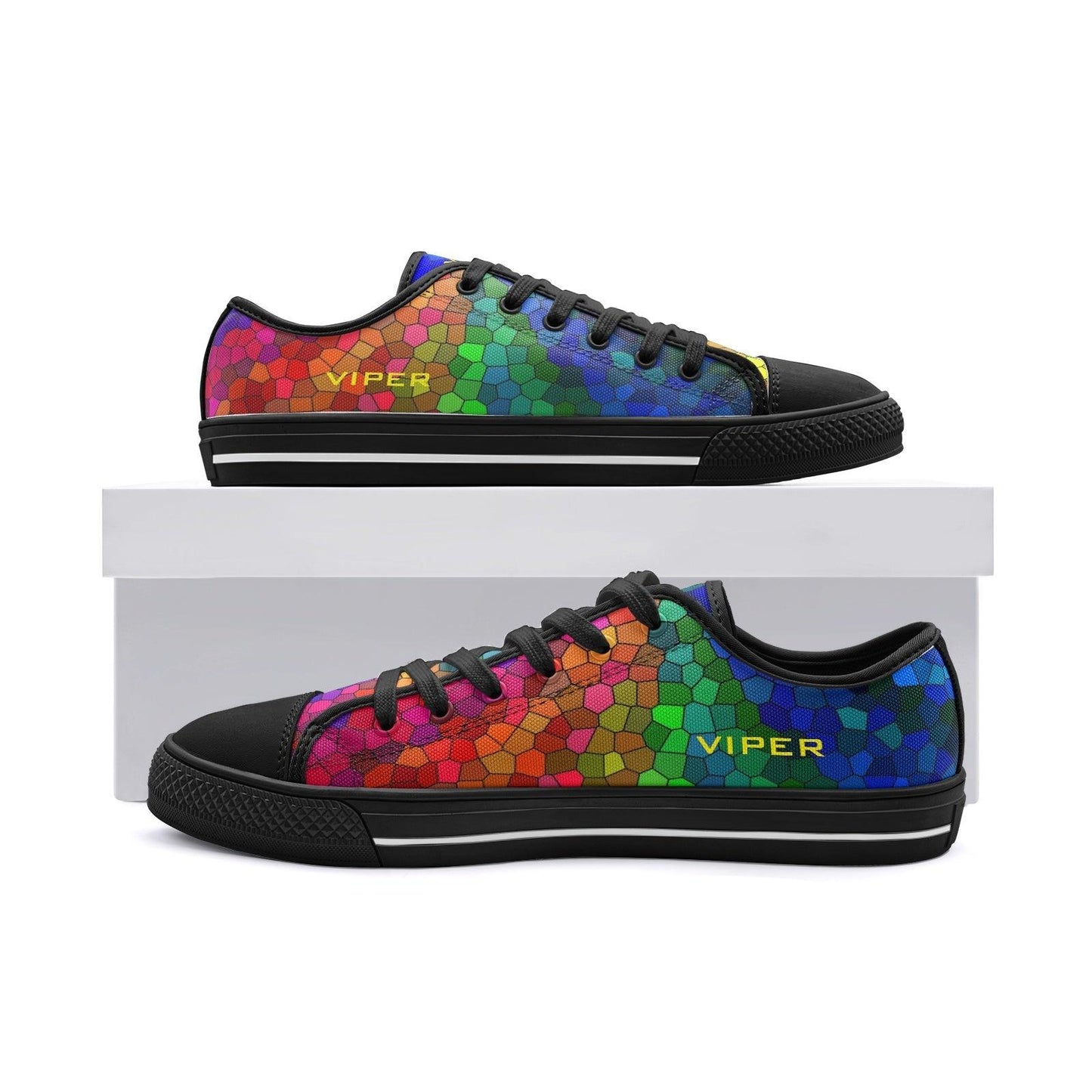 VIPER SHOES STYLE 54TT Low Top Multi Mosaic Abstract Canvas Shoes