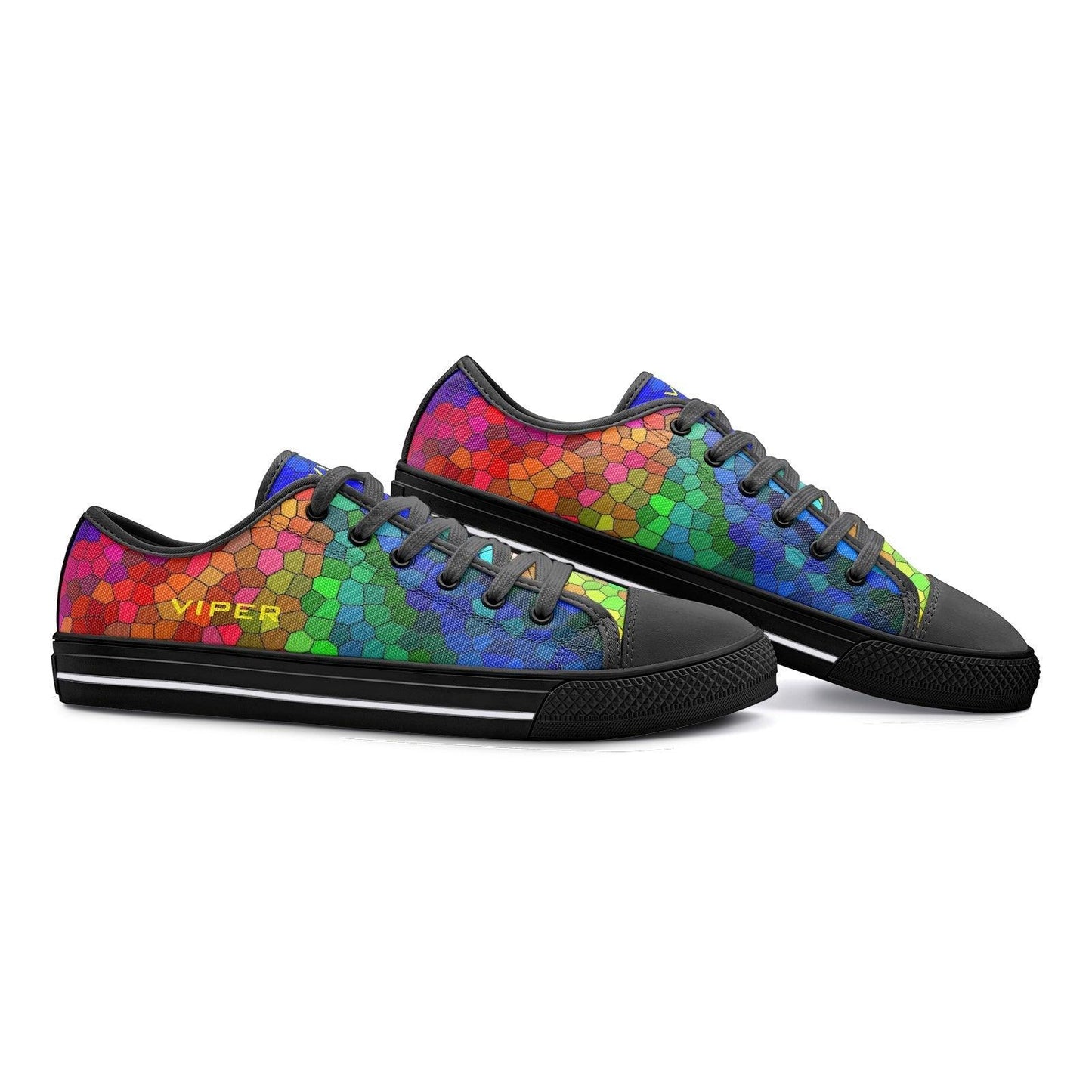 VIPER SHOES STYLE 54TT Low Top Multi Mosaic Abstract Canvas Shoes