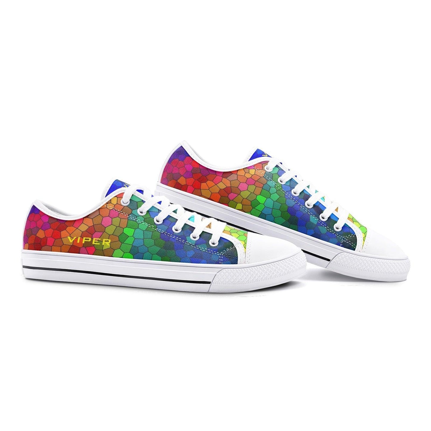 VIPER SHOES STYLE 54TT Low Top Multi Mosaic Abstract Canvas Shoes