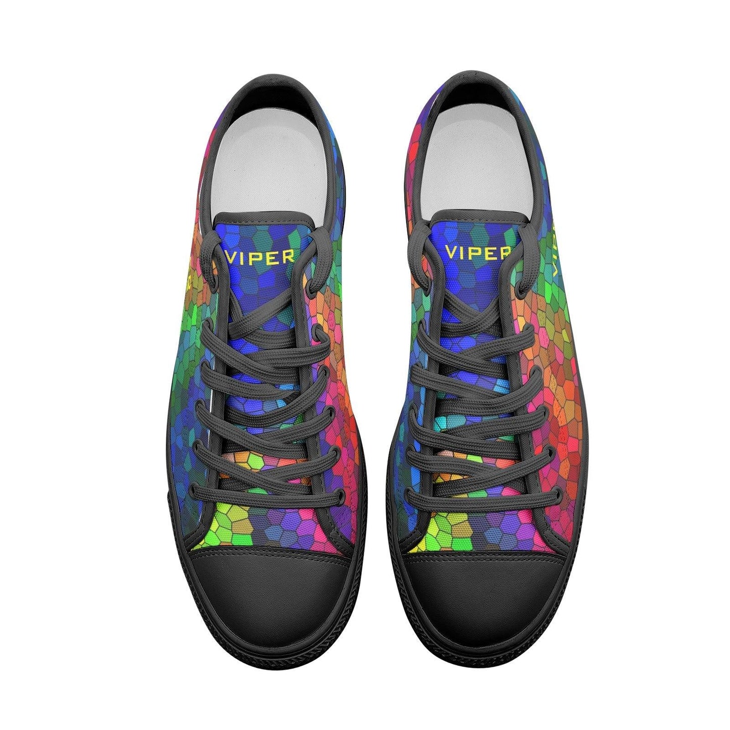 ZAPATOS VIPER ESTILO 54TT Zapatillas de lona abstractas con mosaicos múltiples y caña baja