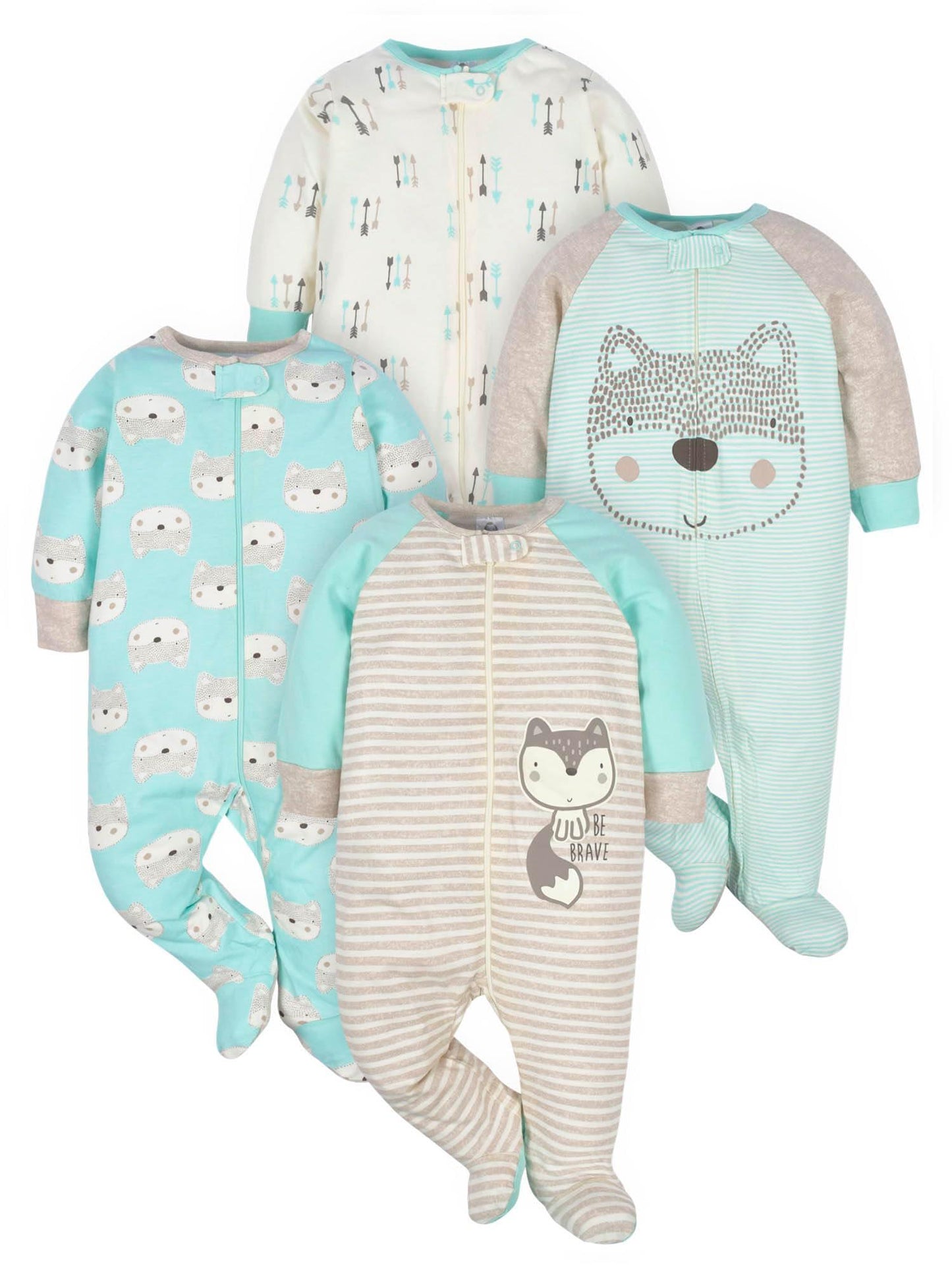 Pack de 4 pijamas para dormir y jugar de Gerber Baby Boys 