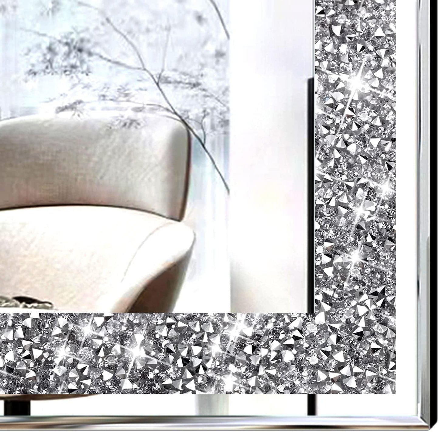 Silver Crush Diamond Wall Mirrors Decor Set