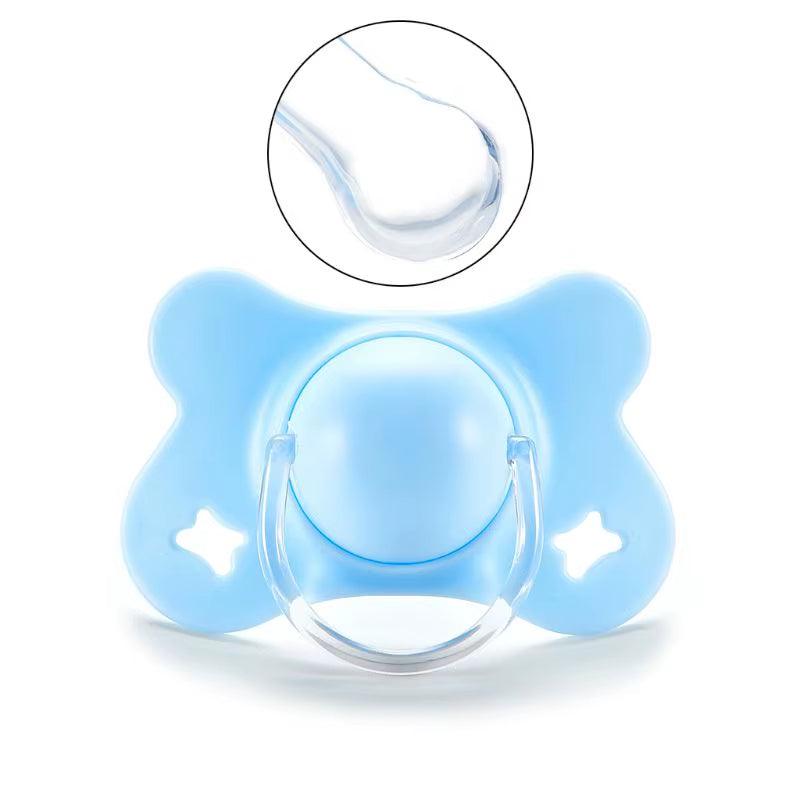 Baby Silicone Pacifier Flat Teat Newborn for Butterfly Infant Baby Nipples Flat round for Head Soother X90C