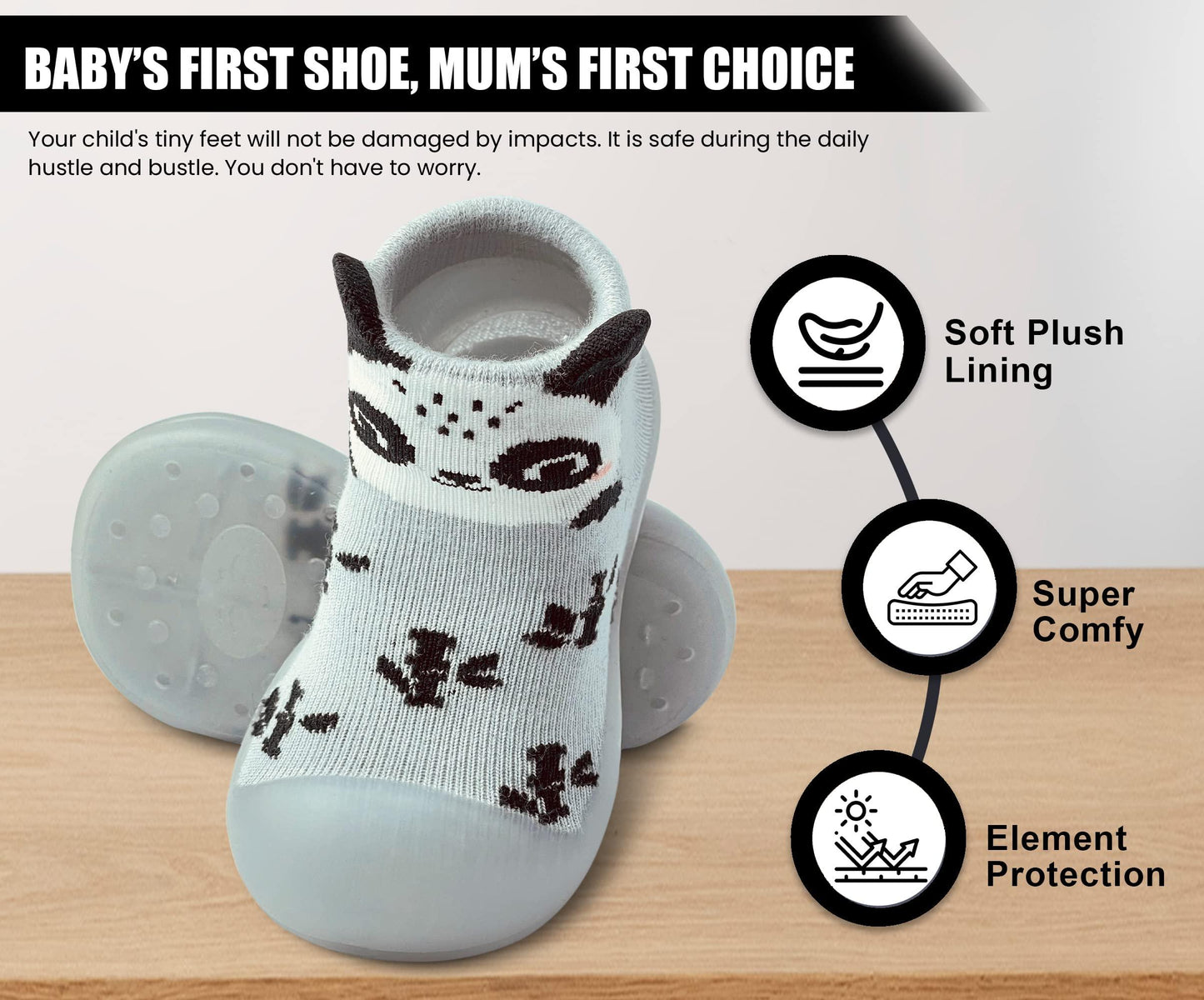 Baby Sock Shoes Boys Girls First Walking Shoes Non-Slip Slippers Soft Sole Sneakers Toddler Infant Babygirl