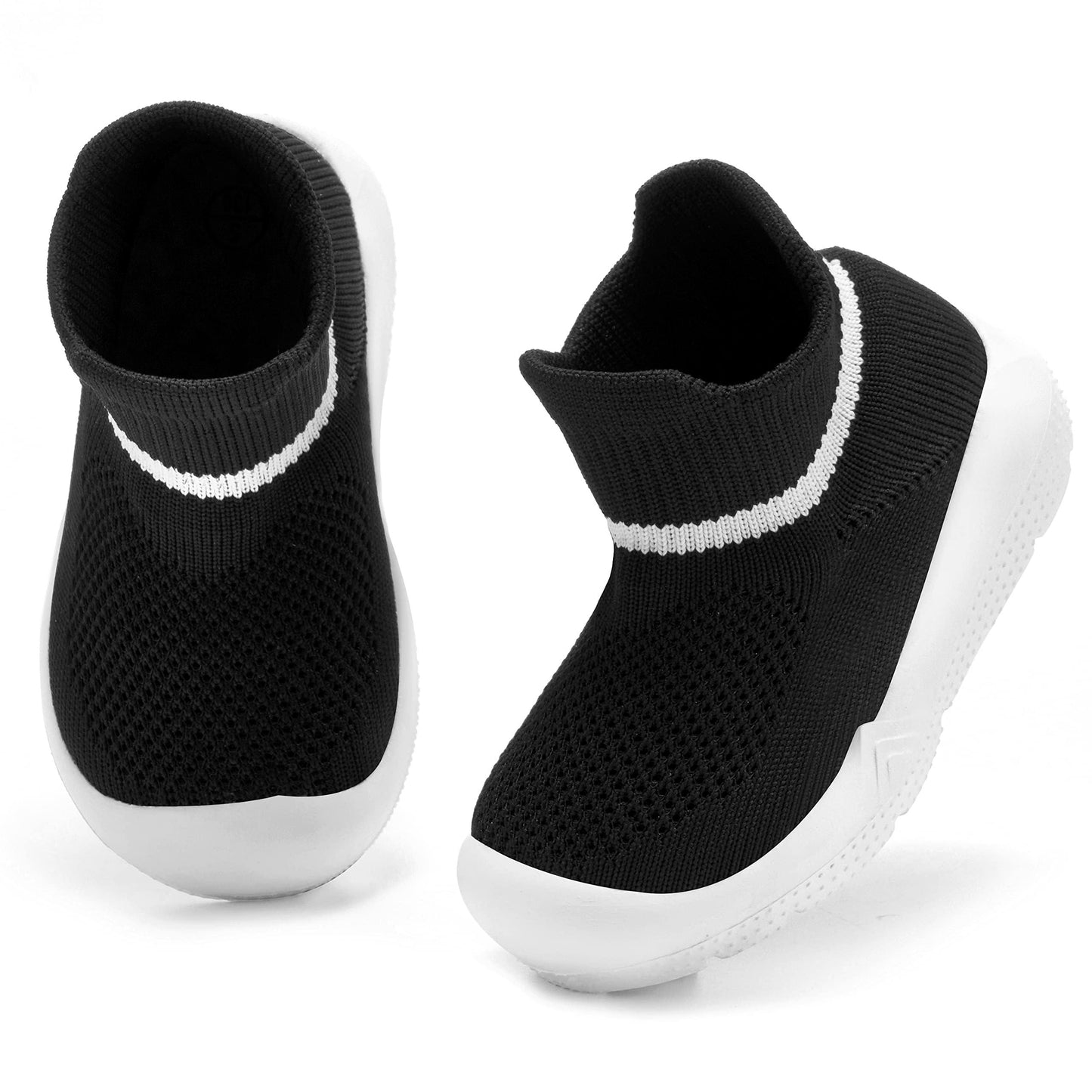 MORENDL Zapatos tipo calcetín para niños pequeños Zapatos para caminar para bebés Zapatillas para bebés Zapatillas antideslizantes para niños y niñas 