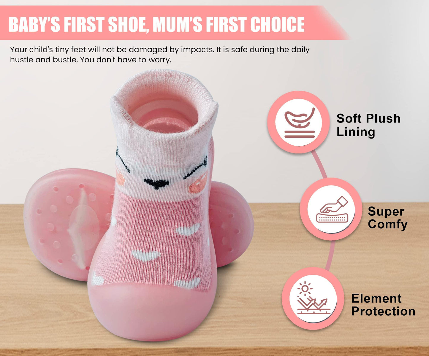 Baby Sock Shoes Boys Girls First Walking Shoes Non-Slip Slippers Soft Sole Sneakers Toddler Infant Babygirl