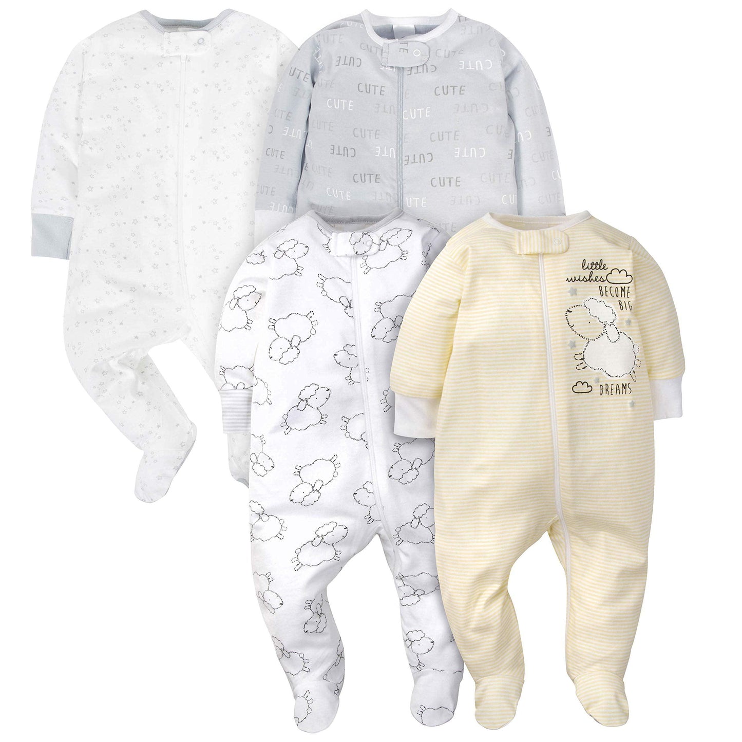 Pack de 4 pijamas para dormir y jugar de Gerber Baby Boys 