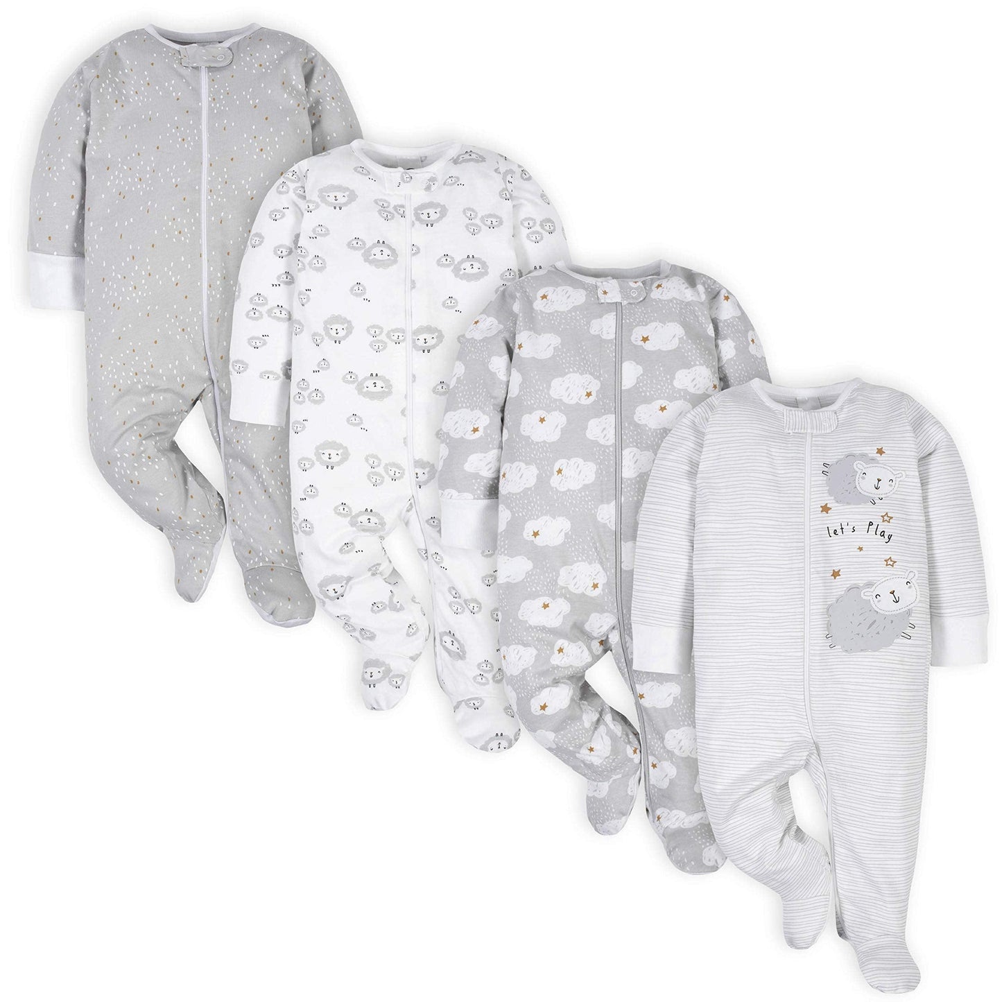 Pack de 4 pijamas para dormir y jugar de Gerber Baby Boys 