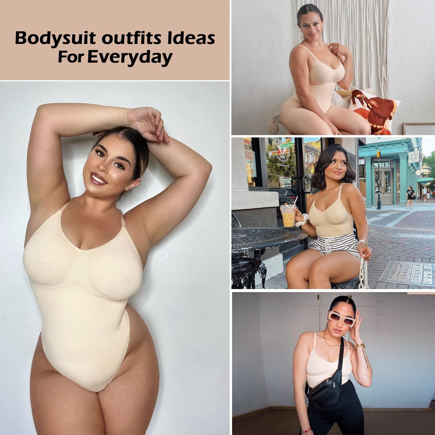 Shapewear para mujer SHAPERX Body moldeador de abdomen sin costuras con cintura ajustada 