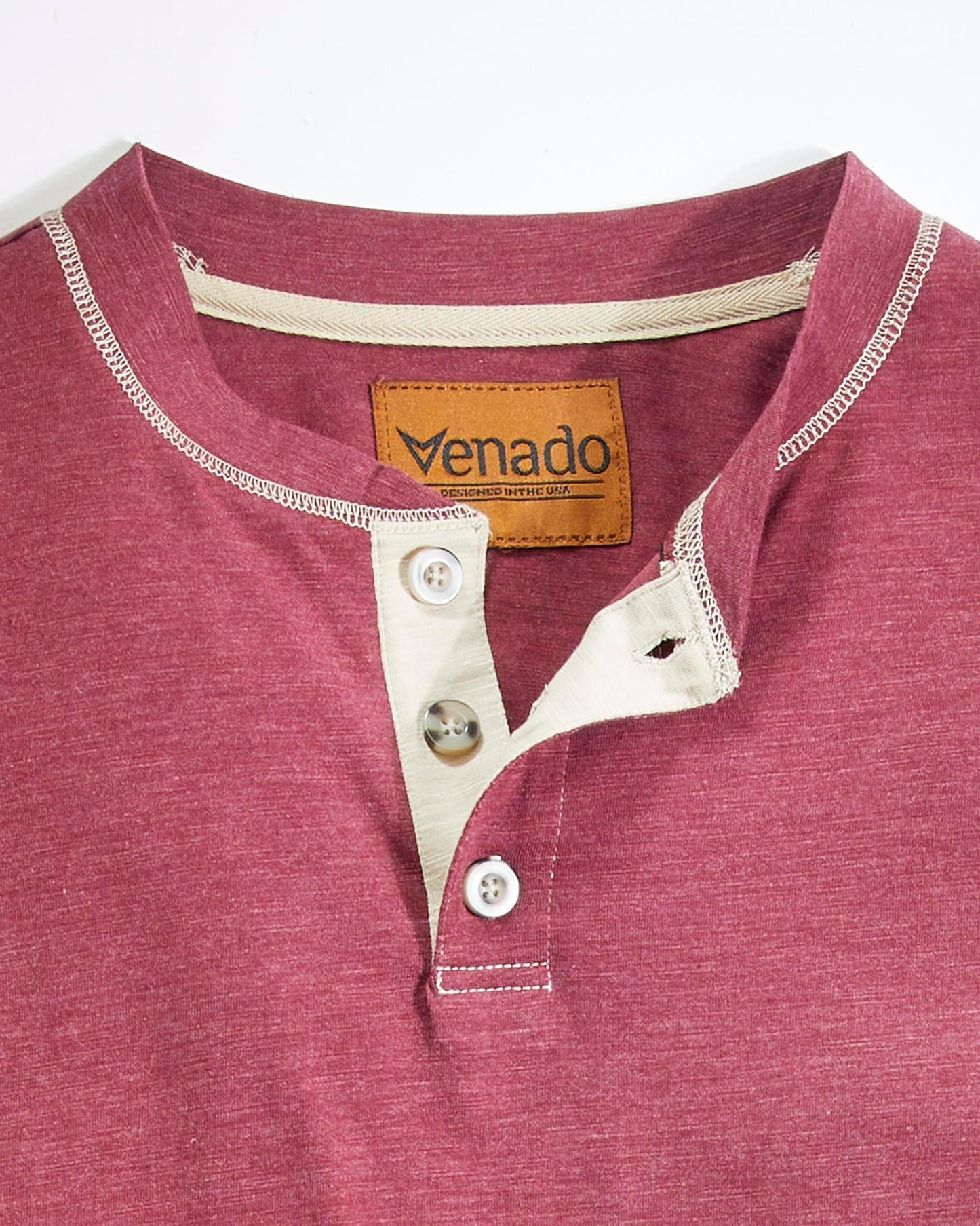 Camisas de manga larga Venado Henley para hombre - Camiseta Henley para hombre con material flexible 