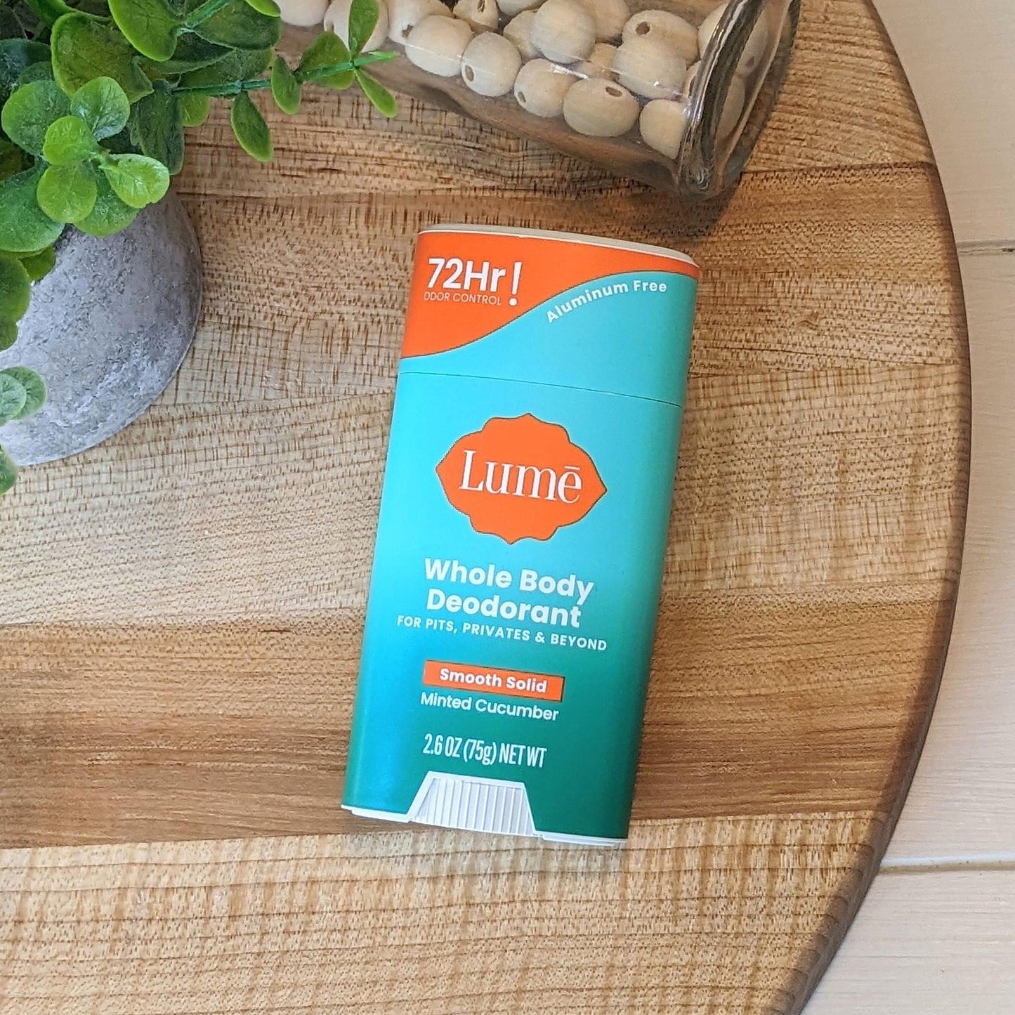 Lume Whole Body Deodorant - Smooth Solid Stick - 72 Hour Odor Control - Aluminum Free, Baking Soda Free and Skin Safe - 2.6 Ounce (Pack of 2) (Clean Tangerine)