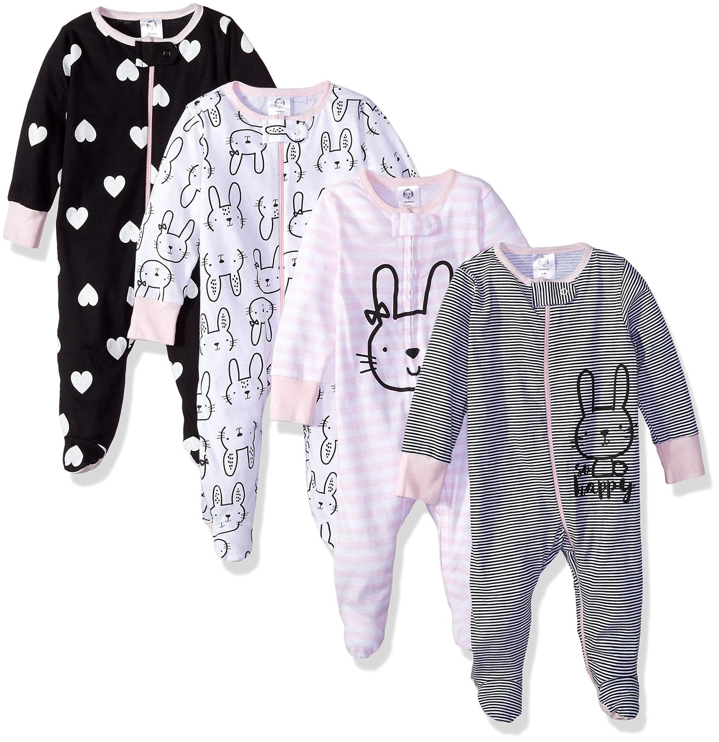 Gerber Baby Girls' 4 Pack Sleep 'N Play Footie