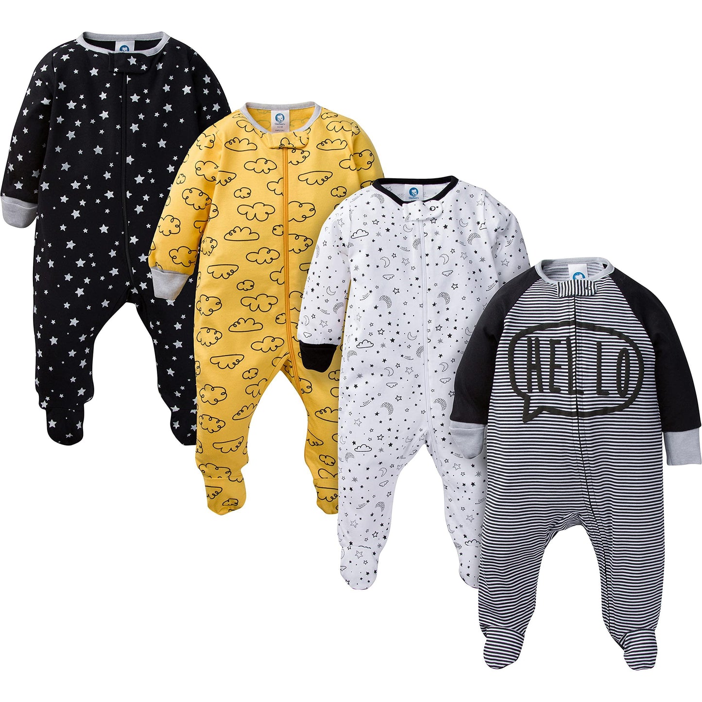 Pack de 4 pijamas para dormir y jugar de Gerber Baby Boys 