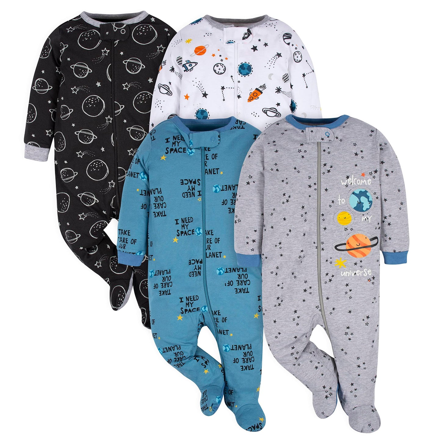 Pack de 4 pijamas para dormir y jugar de Gerber Baby Boys 