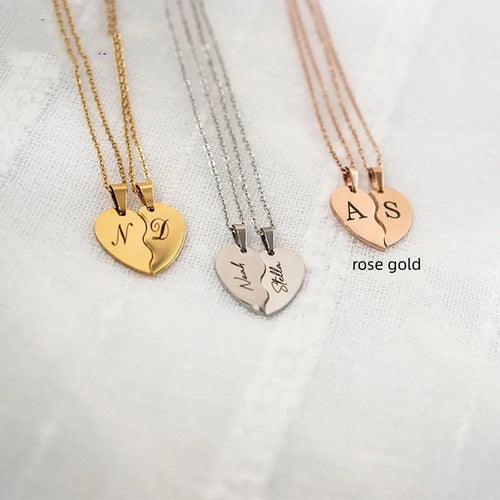 Collar personalizado en forma de corazón de acero inoxidable - personalizado