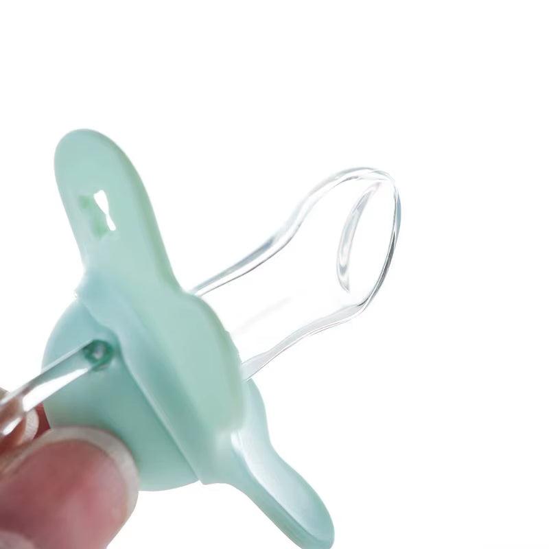 Baby Silicone Pacifier Flat Teat Newborn for Butterfly Infant Baby Nipples Flat round for Head Soother X90C