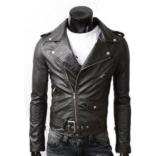 Chaqueta de motociclista de piel sintética negra Ninja Stealth para hombre