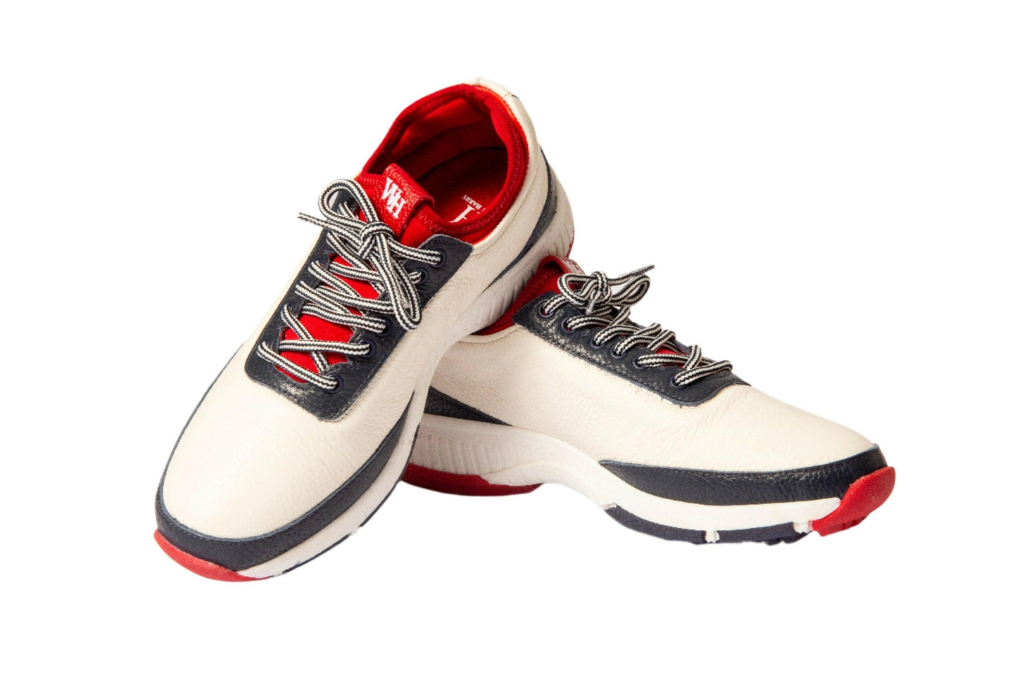 Zapatos de golf Lynx Deerskin para mujer en azul marino y rojo