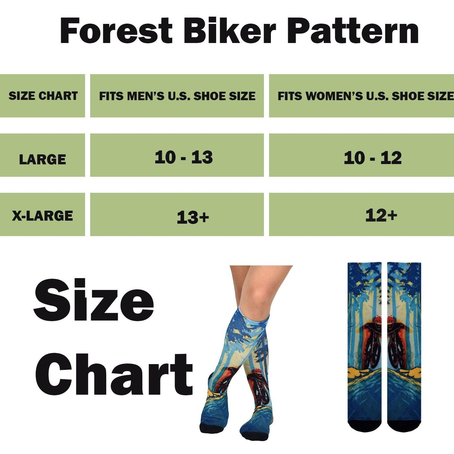 Sierra Socks Forest Biker Pattern CoolMax Socks, Nature Collection for