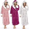 Bathrobe Long Sleeved Bathrobe Hooded Plush Robe Women Shawl  long