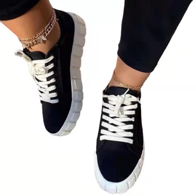 Zapatillas de deporte para mujer de Pinterest, ligeras, transpirables, vulcanizadas, con plataforma y cordones 