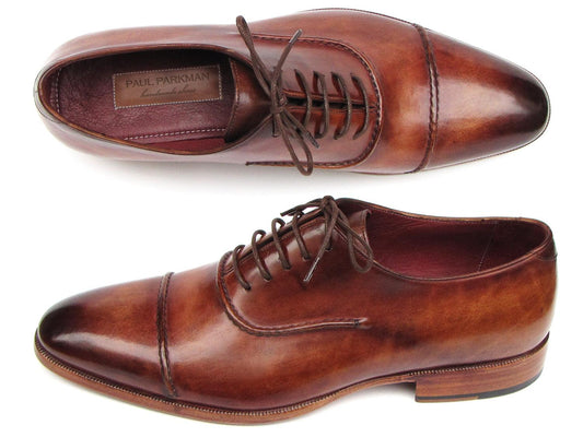 Zapatos Oxford con puntera de Paul Parkman pintados a mano en marrón para hombre