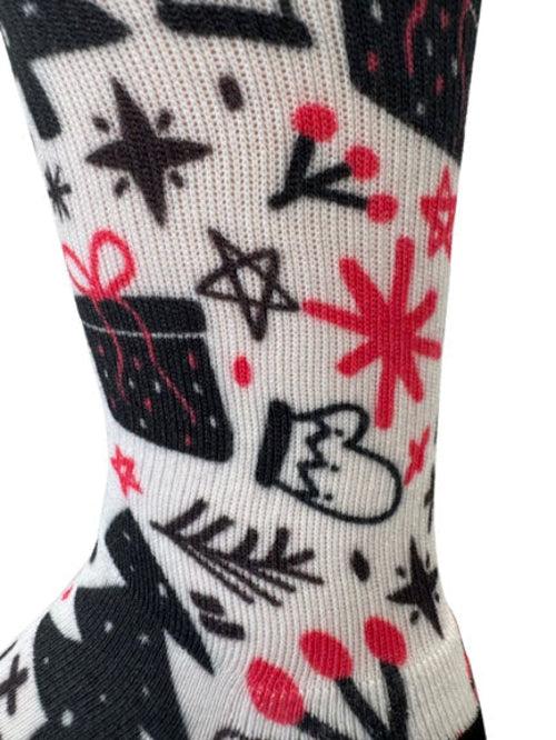 Christmas and Hanukkah Holiday Colorful CoolMax Crew Socks for Men &