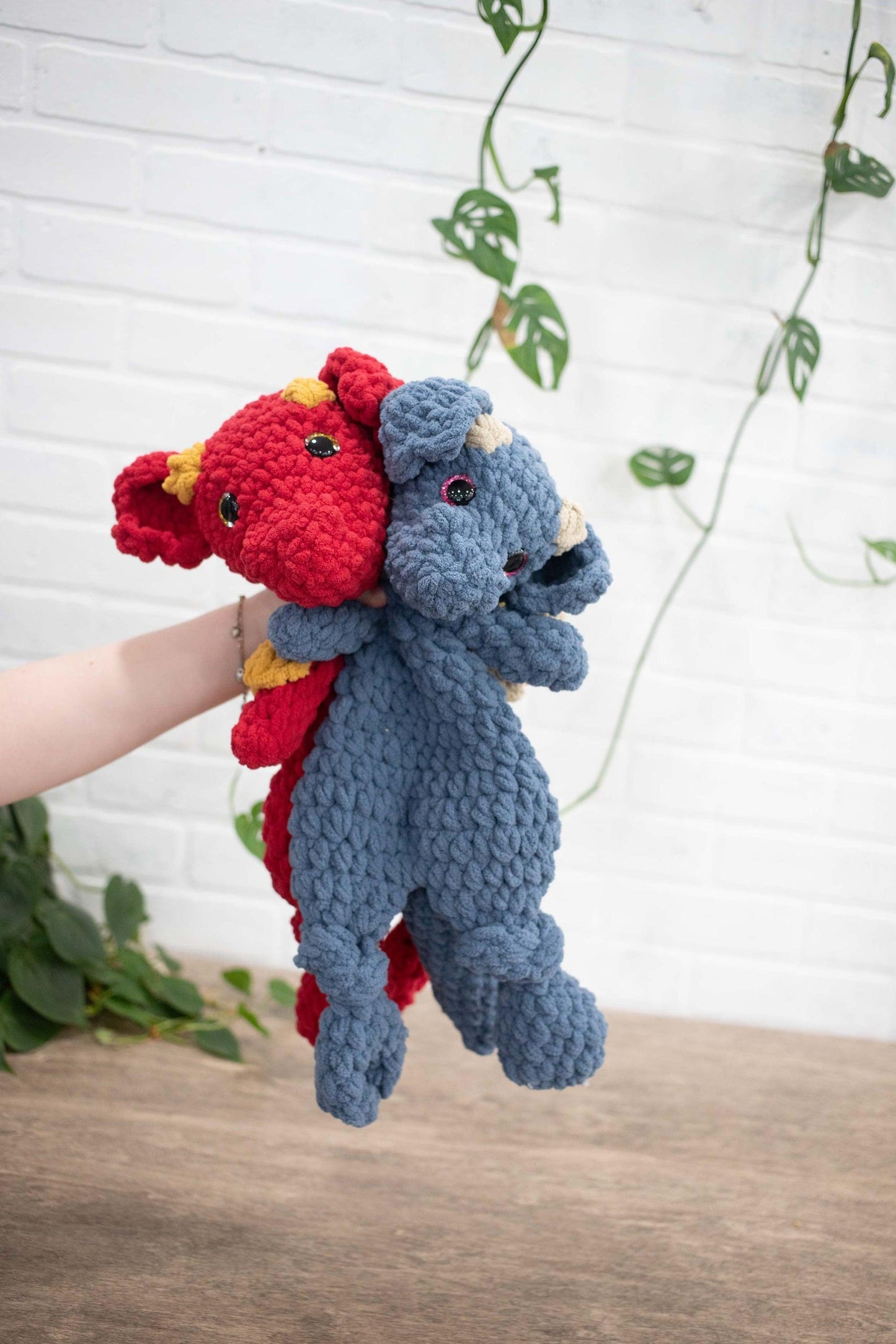 Dragon Lovey, Crochet Stuffed Animal, Dragon Snuggler