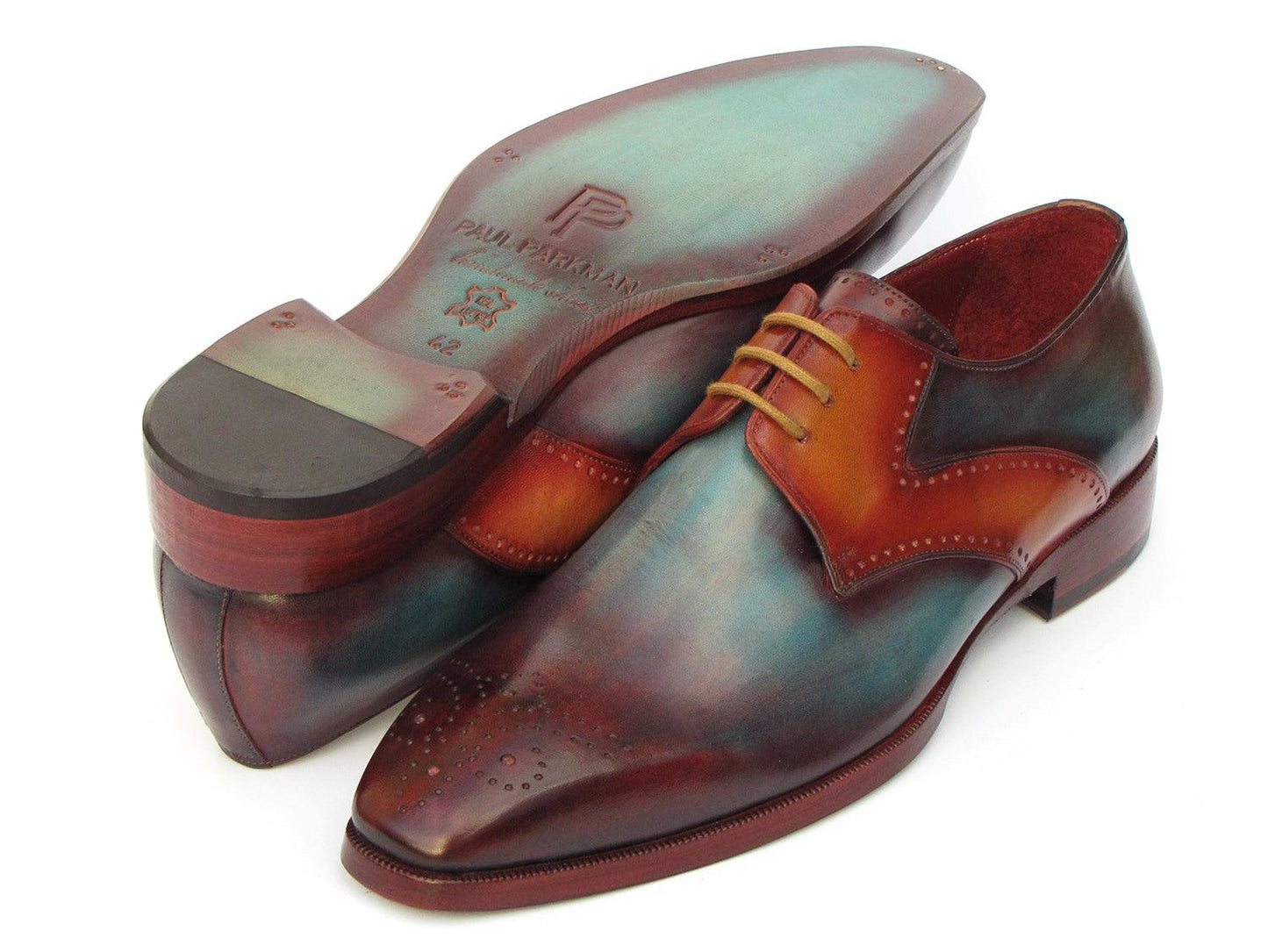 Zapatos Derby con punta de medallón multicolor para hombre de Paul Parkman (ID n.° 6584-MIX)