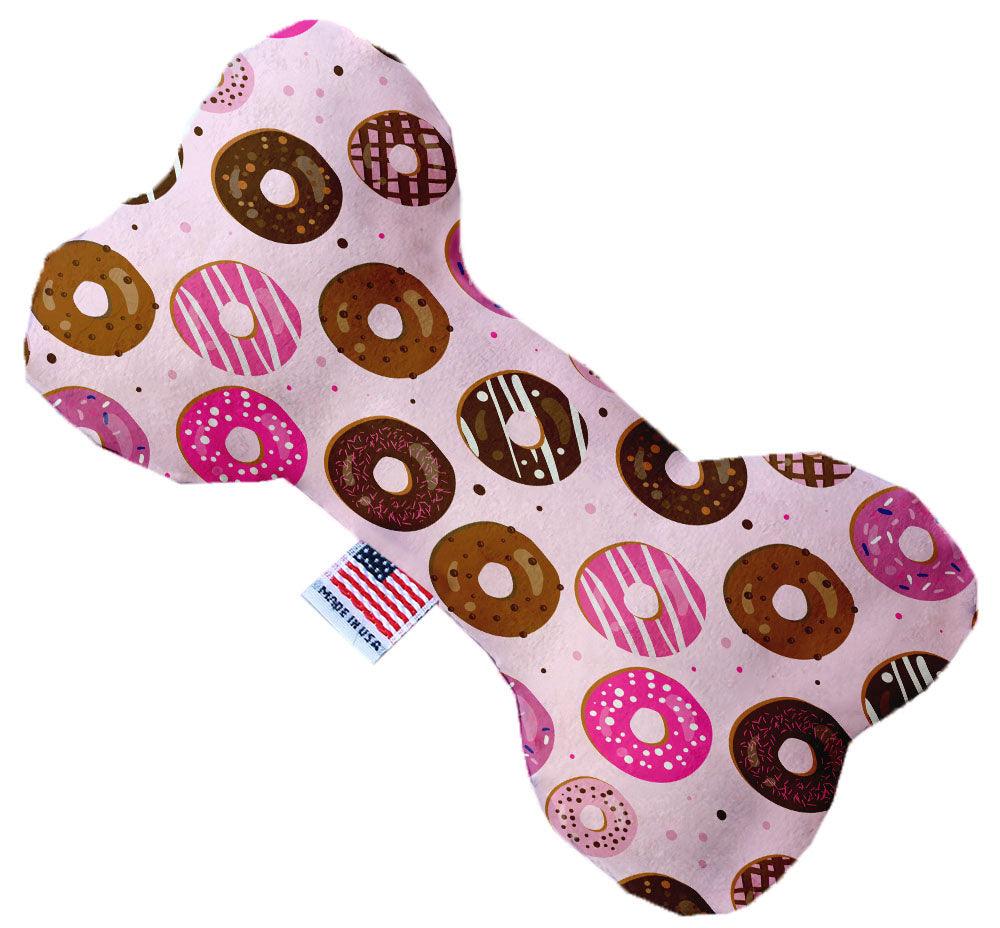 Juguete para perros con forma de hueso sin relleno de 8 pulgadas y forma de donuts rosados ​​Mirage Pet 1131-SFTYBN8