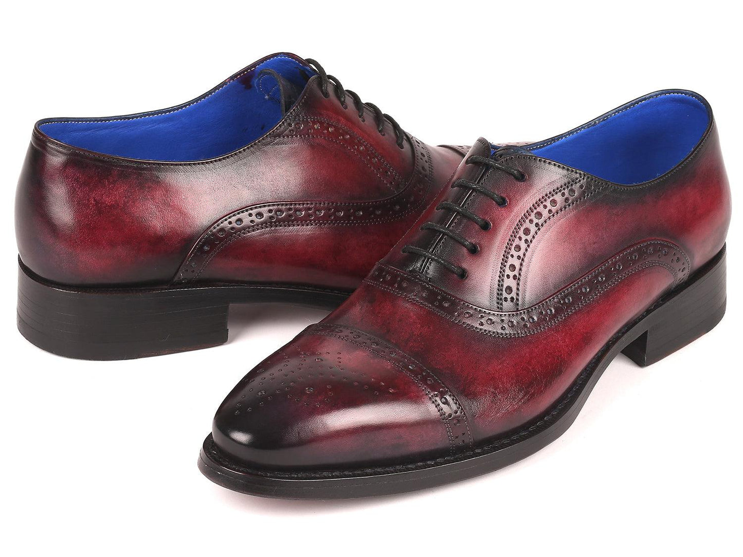 Zapatos oxford con puntera reforzada Goodyear en color burdeos de Paul Parkman